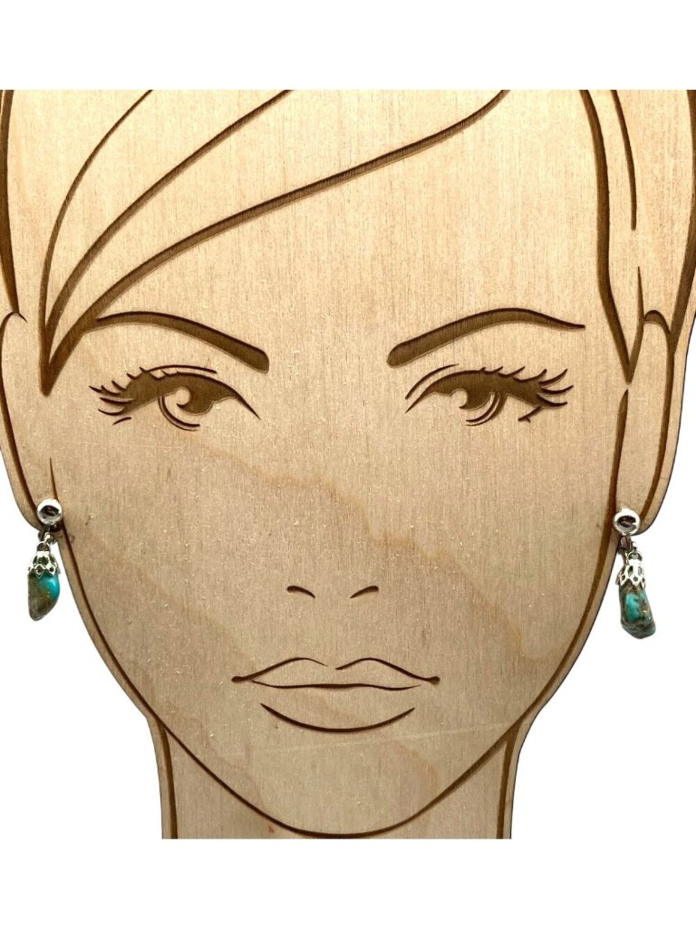 Vintage Turquoise Nugget Earrings Dangling Navajo Boulder with Lots of Raw Stone